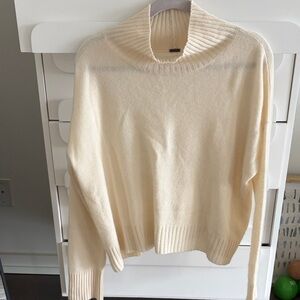 Free People Cream Cowl Neck Sweater